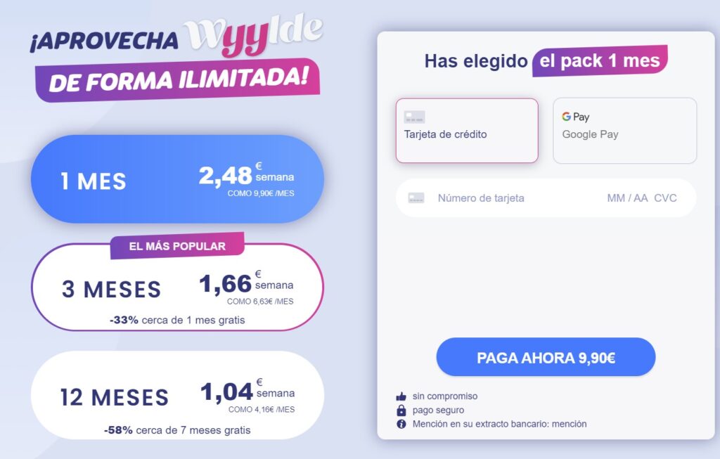 Precios Wyylde
